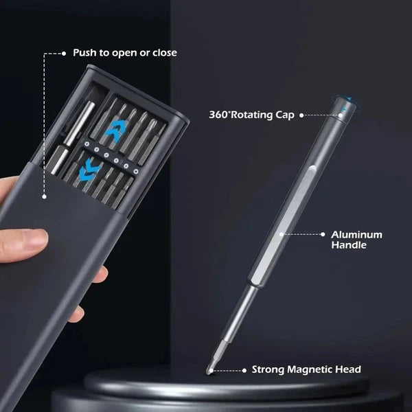 25-in-1 Precision Screwdriver Set – Magnetic Bits for iPhone, PC, Watch