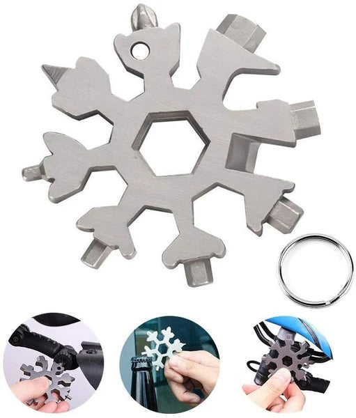 18 in 1 Snowflake Multi Tool Stainless Portable Steel Multi Tool for Outdoor