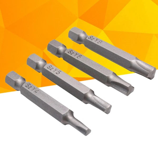 4 Pcs Magnetic Triangle Head Screwdriver Bits Chrome Vanadium Alloy Steel
