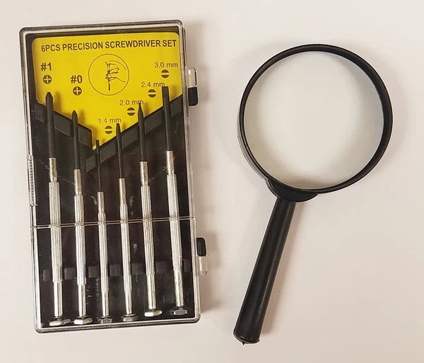 7pc Precision Screwdriver Set Magnifying Glass Jeweler Watches Slotted Repair