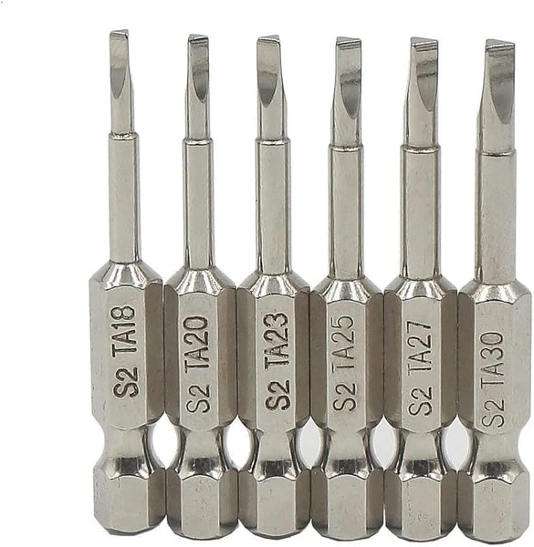 6 Pieces Magnetic Triangle Screwdriver Bits Set 1/4 Inch Hexagonal 1.8 Mm, 2.0 M