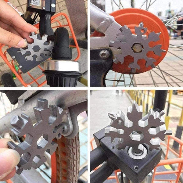 18 in 1 Snowflake Multi Tool Stainless Portable Steel Multi Tool for Outdoor
