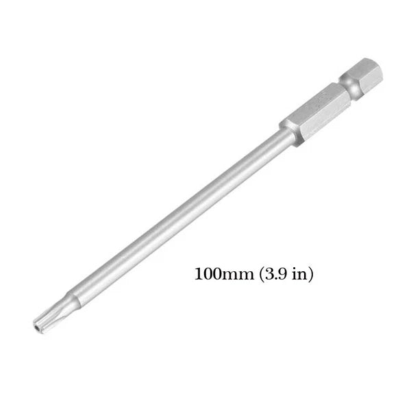 2x T10 4" Torx Screwdriver Bit Set Hex Security Magnetic Head 100MM Extra Long