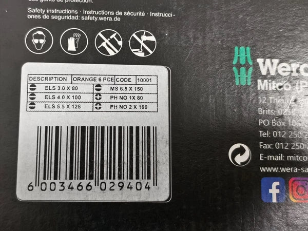 Wera 6 Piece Screwdriver Set with Transparent Crystal - Red Handles Limited