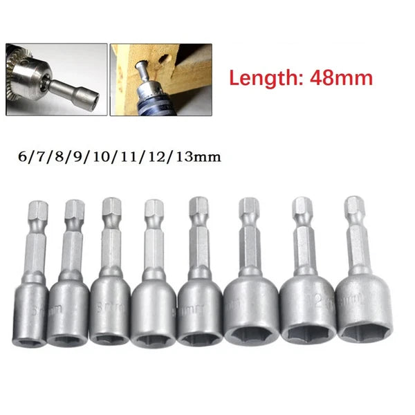 1x 6-13mm Hex SocketS Sleeve Nozzles Nut Driver Set Screwdriver Set