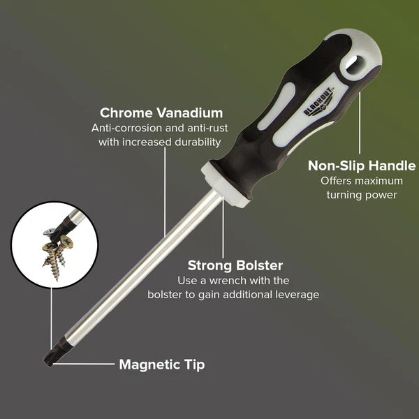 Xp 10 Piece Slotted & Phillips Screwdriver Set Plus Zippered Carrying Bag Precis