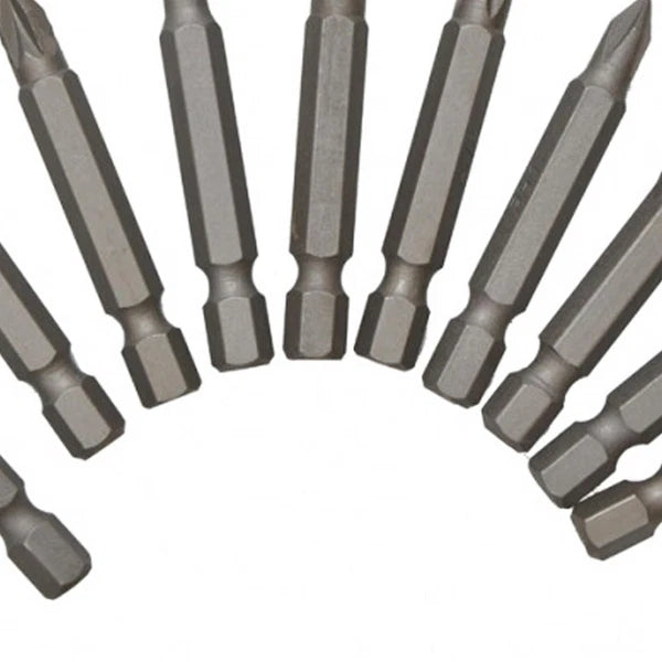 Bluespot 10 Piece Power Bit Set Includes Phillips, Pozi And Slotted Power Bits