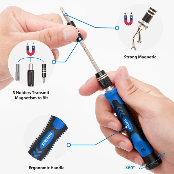 STREBITO Electronics Precision Screwdriver Sets 142-Piece with 120 Bits Magne...