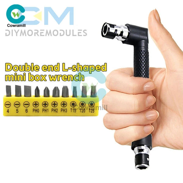 Dual Head L-shaped Socket Wrench 1/4" 6.35mm Screwdriver Bits Kit Bit Drill Set