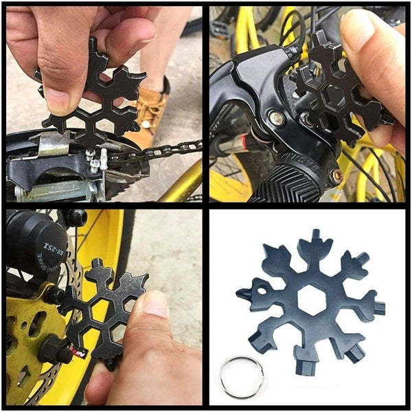 18 in 1 Snowflake Multi Tool Stainless Portable Steel Multi Tool for Outdoor