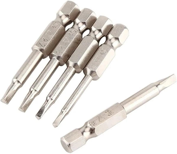 6 Pieces Magnetic Triangle Screwdriver Bits Set 1/4 Inch Hexagonal 1.8 Mm, 2.0 M