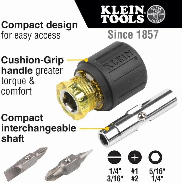 All-in-One 11-in-1 Screwdriver with 6-in-1 Stubby - Perfect for Home and Auto