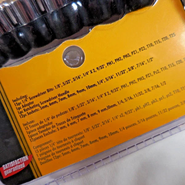 Olympia Tools Ratchet Screw Driver Set - 29 in 1 Socket and Screwdriver bits New