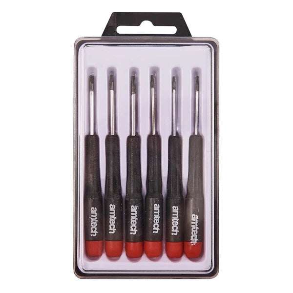 6x Torx Star Precision Screwdriver Set T5-T10 Amtech L0530 Phillips Slotted