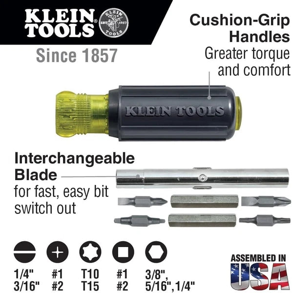 All-in-One 11-in-1 Screwdriver with 6-in-1 Stubby - Perfect for Home and Auto
