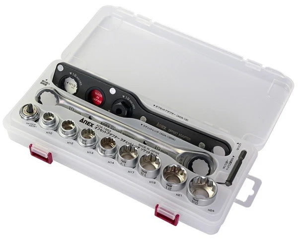 ANEX Offset 19mm Socket Adapter Set (H10~H24) Ratchet Wrench AOA-19S3