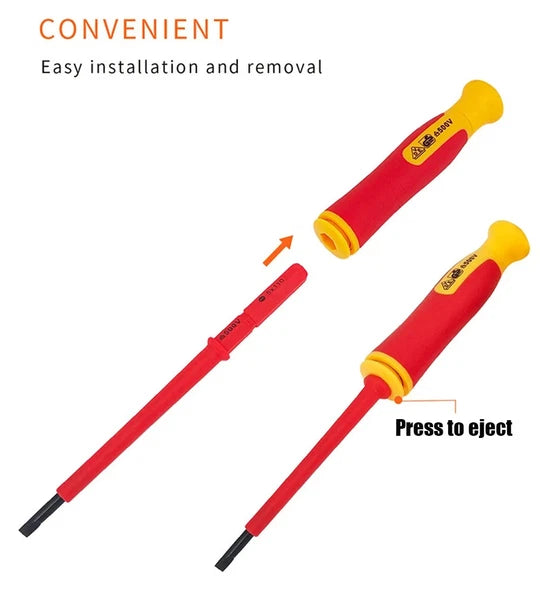 10Pcs Interchangeable Blade VDE Insulated Screwdriver Set with Case Magnetic
