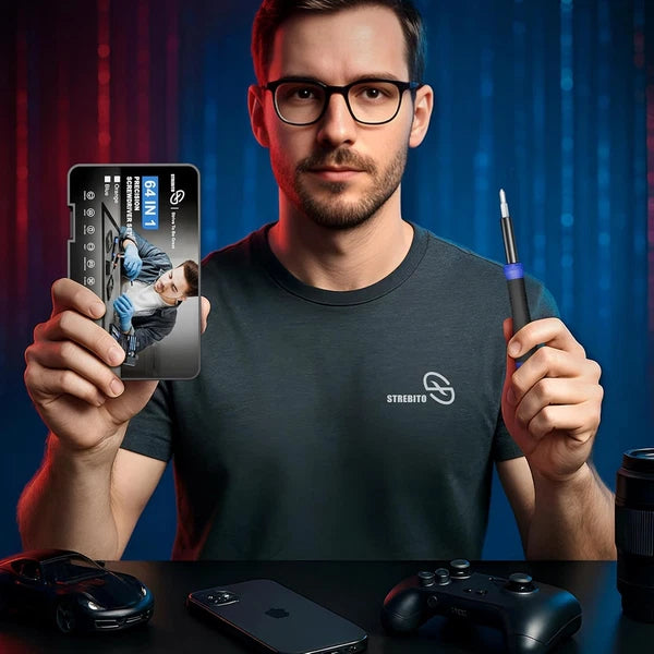 STREBITO Small Precision Screwdriver Set 64-Piece with Torx, Triwing, Pentalobe,