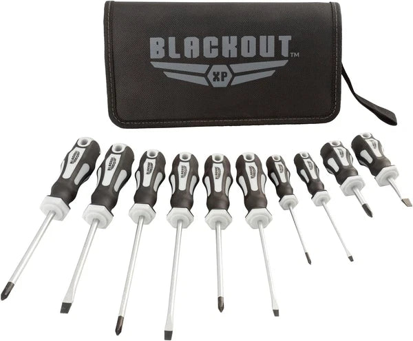 Xp 10 Piece Slotted & Phillips Screwdriver Set Plus Zippered Carrying Bag Precis