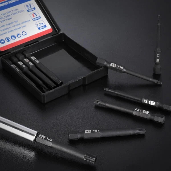 WORKPRO 10PCS Security Torx Bit Set 2.3" Long Magnetic Tips Torx Screwdriver Bit