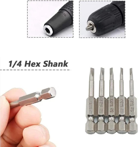 6 Pieces Magnetic Triangle Screwdriver Bits Set 1/4 Inch Hexagonal 1.8 Mm, 2.0 M