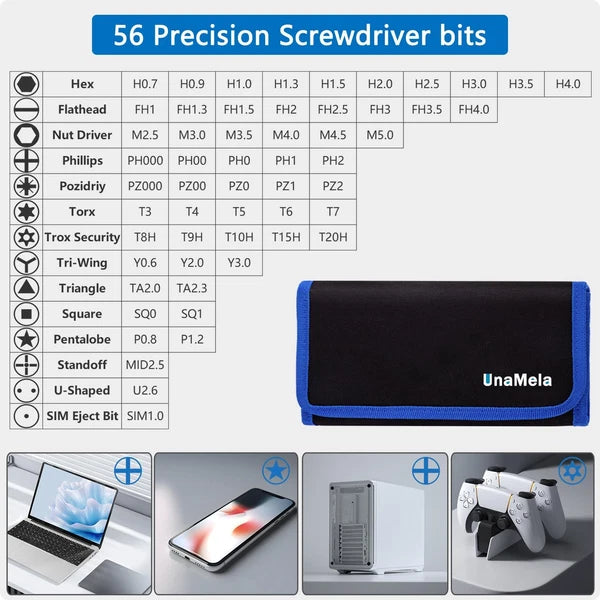 80 in 1 Professional Computer Repair Tool Kit, Precision Screwdriver Set with 56