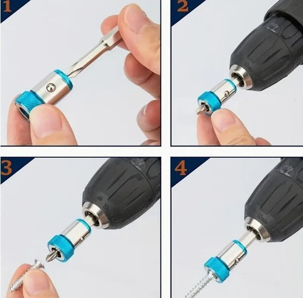 SET OF 3 MULTI COLOURED MAGNETIC RING SCREW HOLDERS FOR DRILL BITS PICK UP TOOL