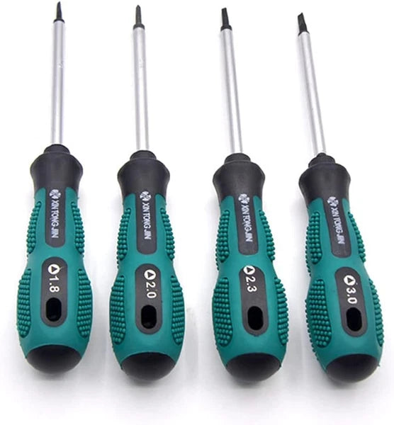 4 Pcs Triangle Screwdriver 1.8Mm 2.0Mm 2.3Mm 3.0Mm Non-Slip Screwdriver Kit Prec