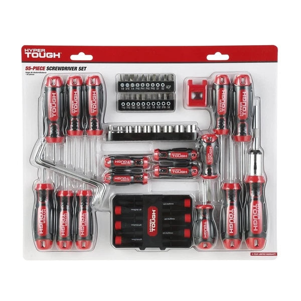 55 Piece Screwdriver Set Multi-Head Precision Tools Nonslip Grip Durable Chrome
