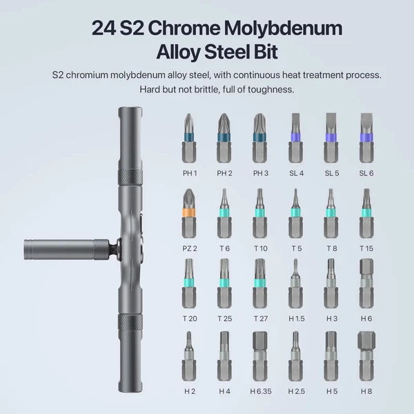 24in1 Multifunction Ratchet Screwdriver Set Multi Magnetic Bits Repair Tool Kit