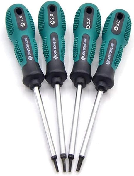4 Pcs Triangle Screwdriver 1.8Mm 2.0Mm 2.3Mm 3.0Mm Non-Slip Screwdriver Kit Prec