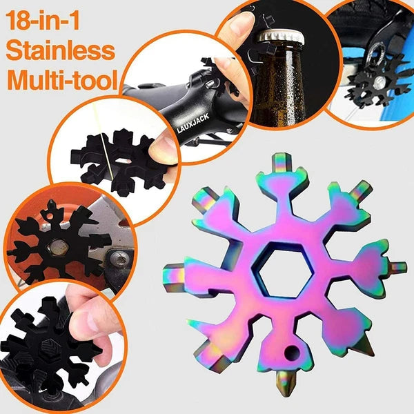 18 in 1 Snowflake Multi Tool Stainless Portable Steel Multi Tool for Outdoor