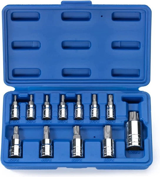 12 pc 5-Point Star Torx Tamper Proof Security Bit Socket Set