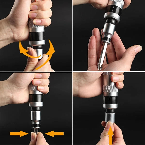 12pcs Impact Screwdriver Set Industrial Grade Metric Bits Screw Extractor Tool