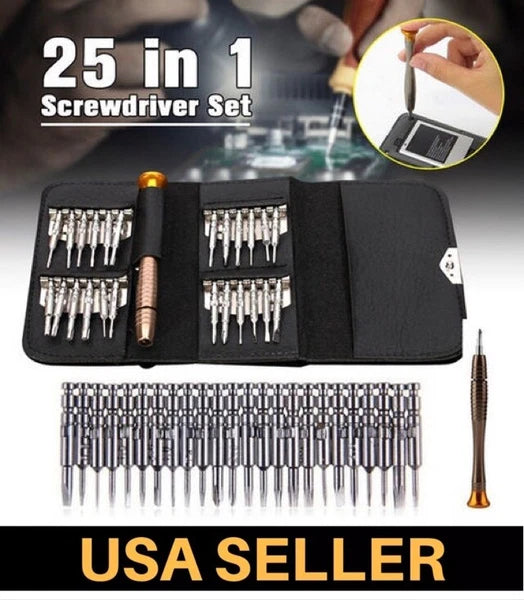 25 MULTI SMALL PRECISION TORX MINI SCREWDRIVER SET BITS LAPTOP REPAIR TOOL KIT G
