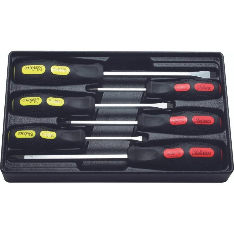 Koken PK168PS/6 Screwdriver Set PH1-2-3/SL5-6-8 ABS Tray 6 pieces Regular price