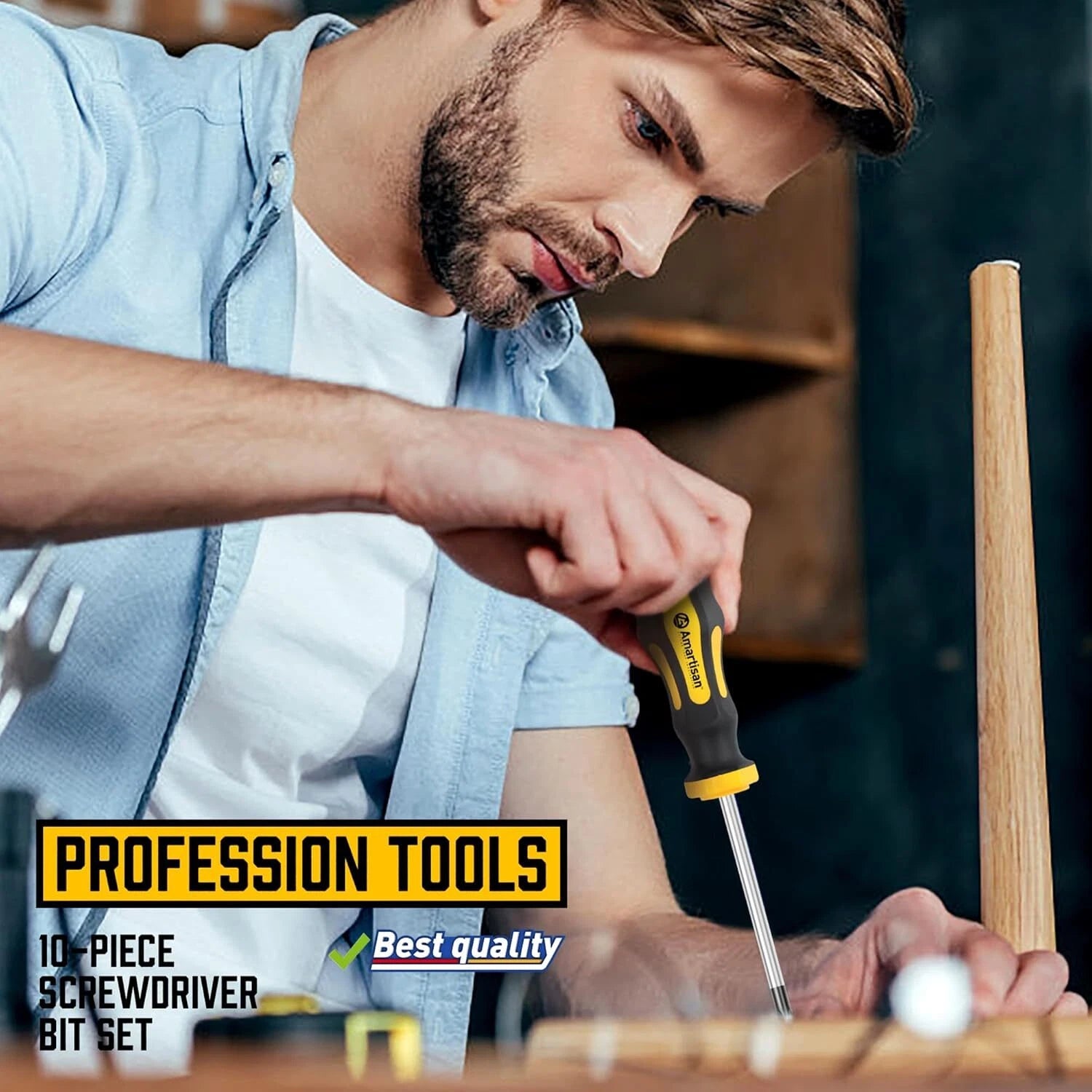 10-Piece Magnetic Screwdrivers Set 5 Phillips and 5 Slotted Tips Professional