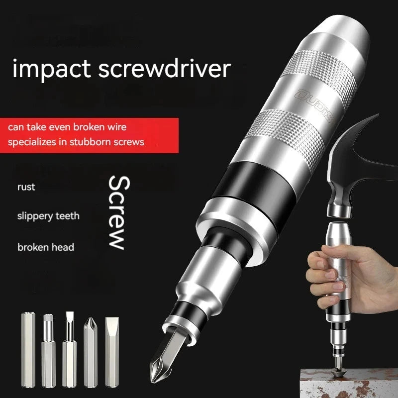 7/13 PCS Impact Screwdriver Hand Manual Reversible Impact Driver Set Durable