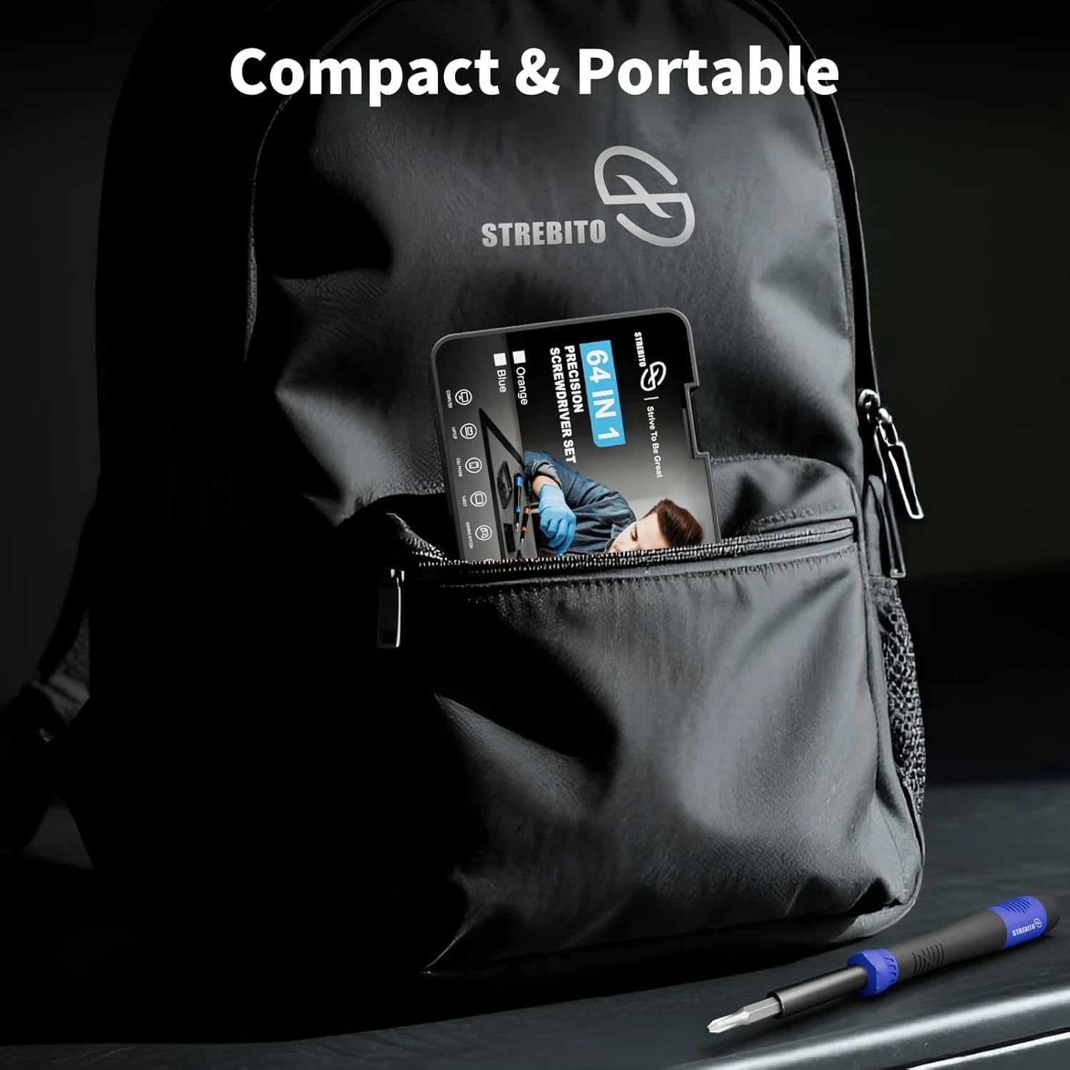 STREBITO Small Precision Screwdriver Set 64-Piece with Torx, Triwing, Pentalobe,