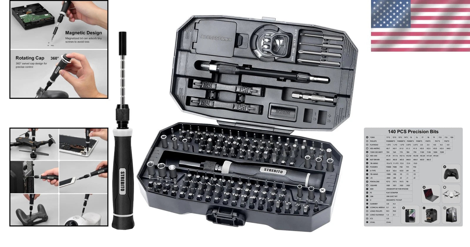 Pro-Grade 153-in-1 Screwdriver Kit with Ergonomic Grip & Case for Gadgets