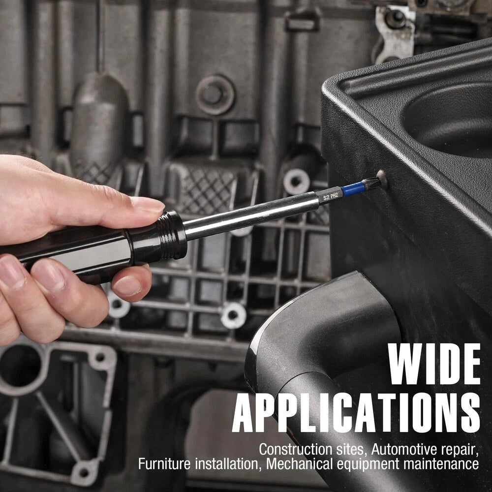 WORKPRO 12pcs PH2 Impact Phillips Screwdriver Bit Set CNC Machined S2 Steel Tips