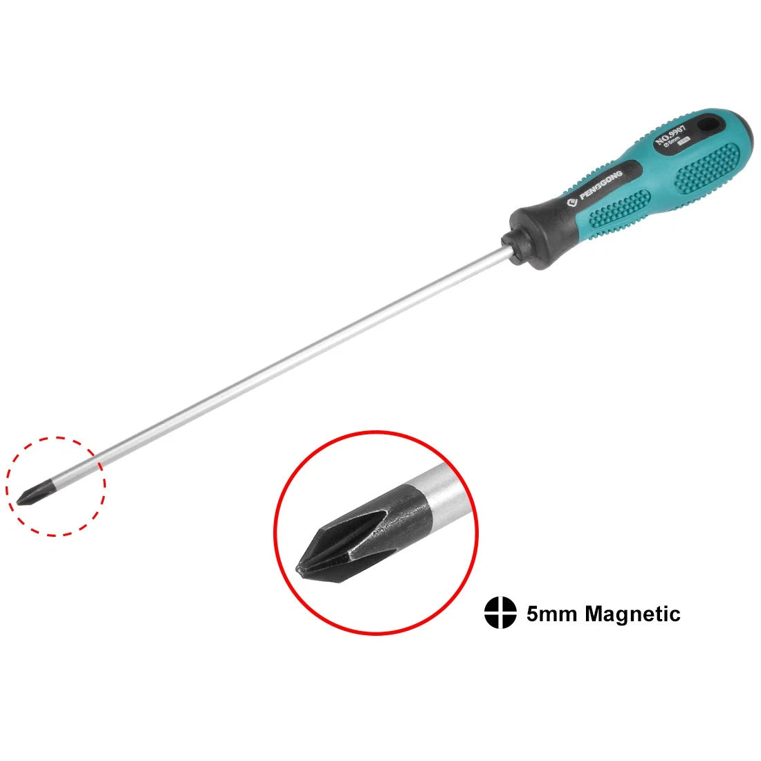 #1 Phillips Screwdriver 8" Round Shaft Non Slip Comfortable Handle