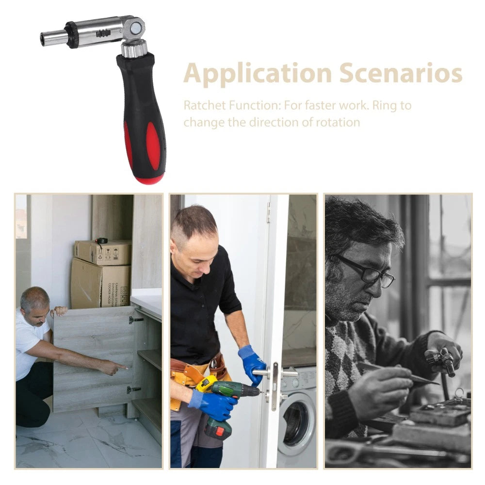 Multifunctional Ratchet Screwdriver Mechanic Tool Set Right Angle Hexagon