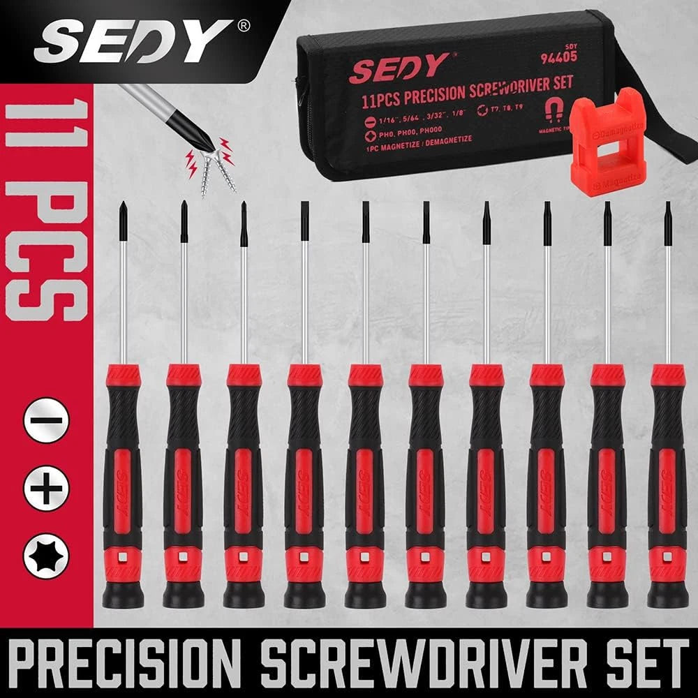 11-Piece Precision Screwdriver Set - Magnetic Mini Screwdrivers for Eyeglasses,