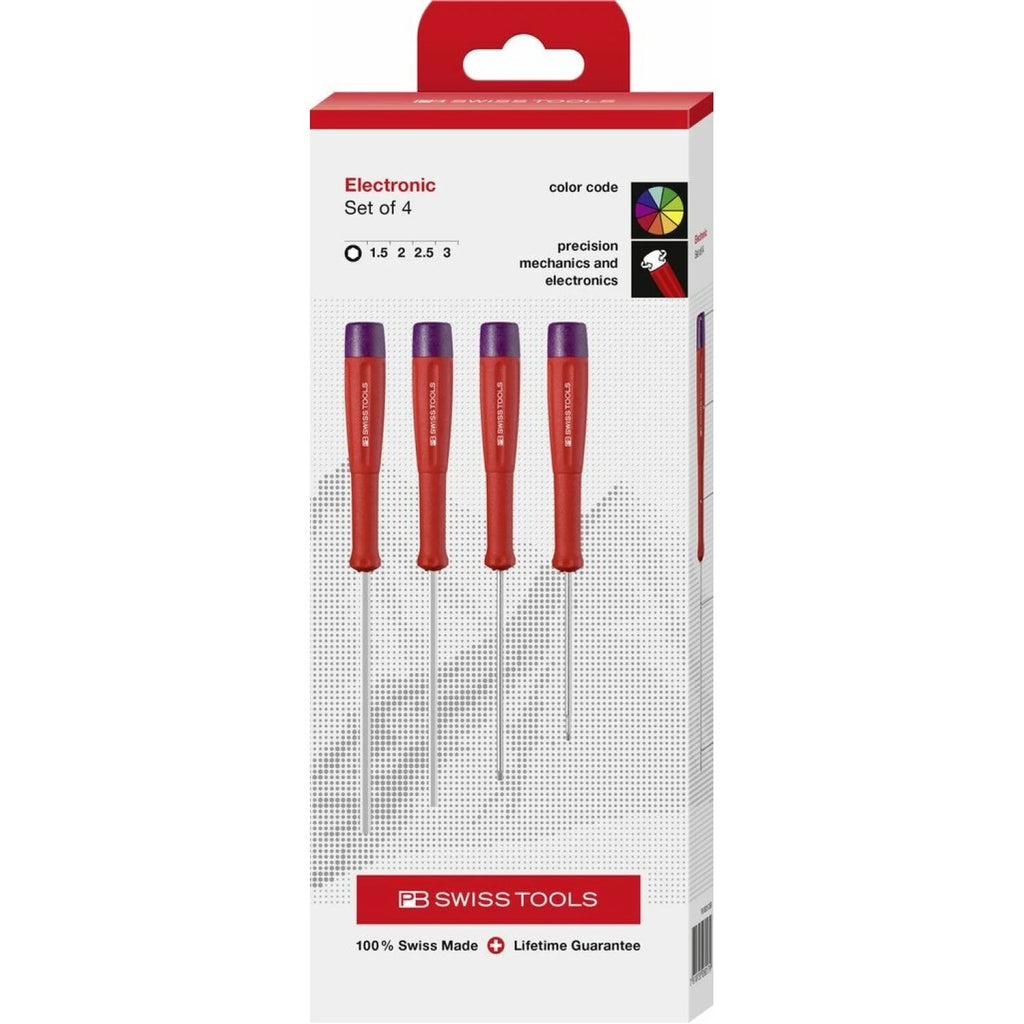 PB Swiss Tools PB 8625.CBB Electronics Screwdriver Set, 4 Pcs