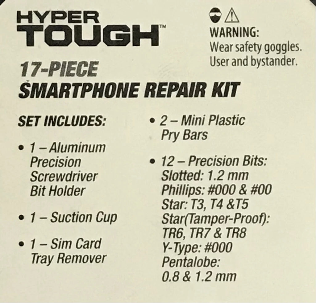 Hyper Tough - Smart Phone Repair Tool Kit 17 Piece Set Screw Driver Torx
