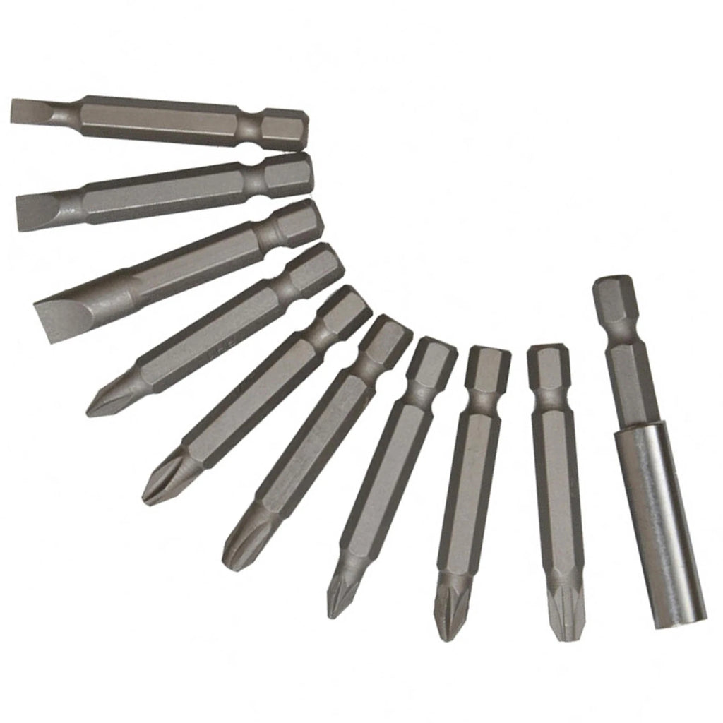 Bluespot 10 Piece Power Bit Set Includes Phillips, Pozi And Slotted Power Bits