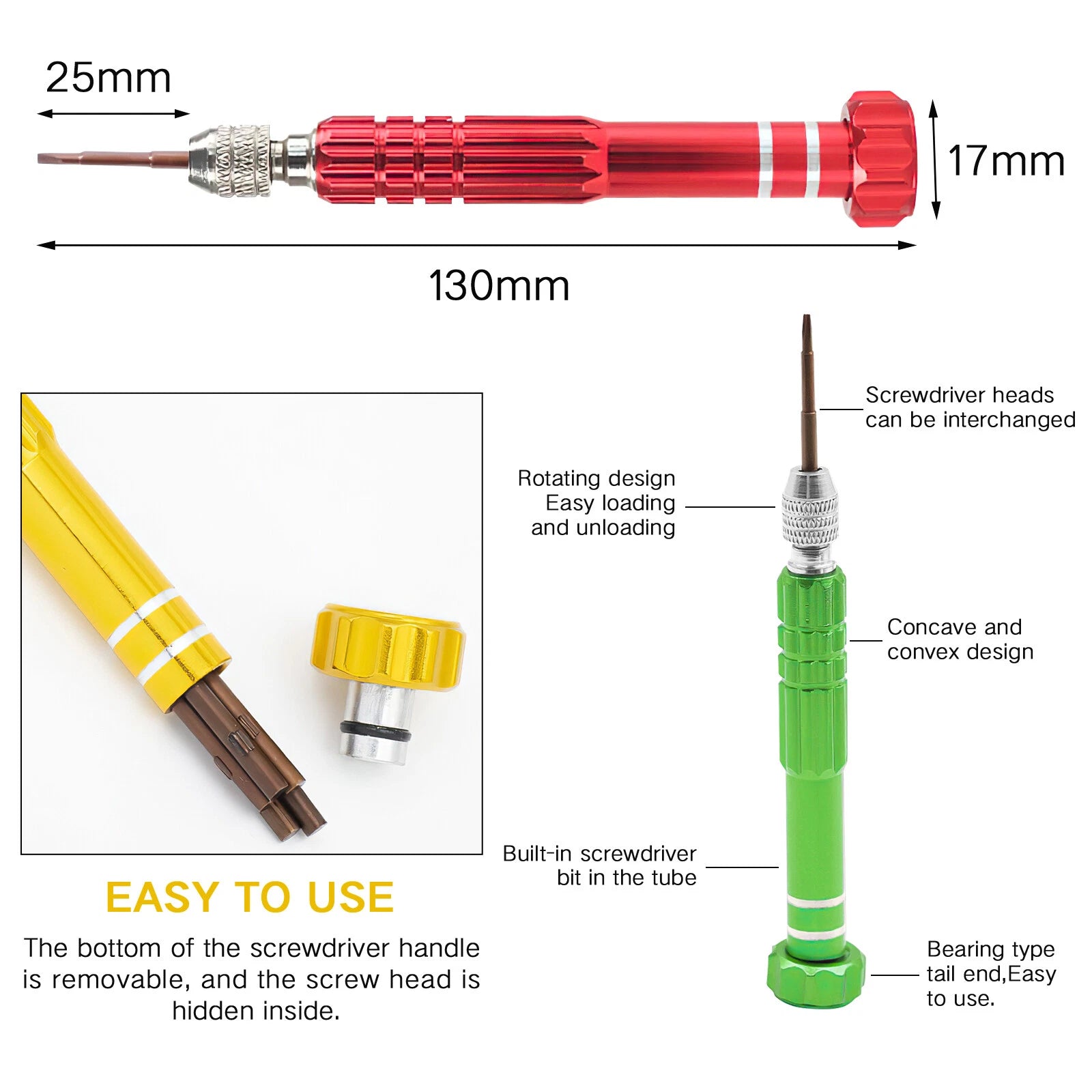 6 in 1 Precision Screwdriver Cellphone Repair Kit Set For Watch iPhone Tool Red