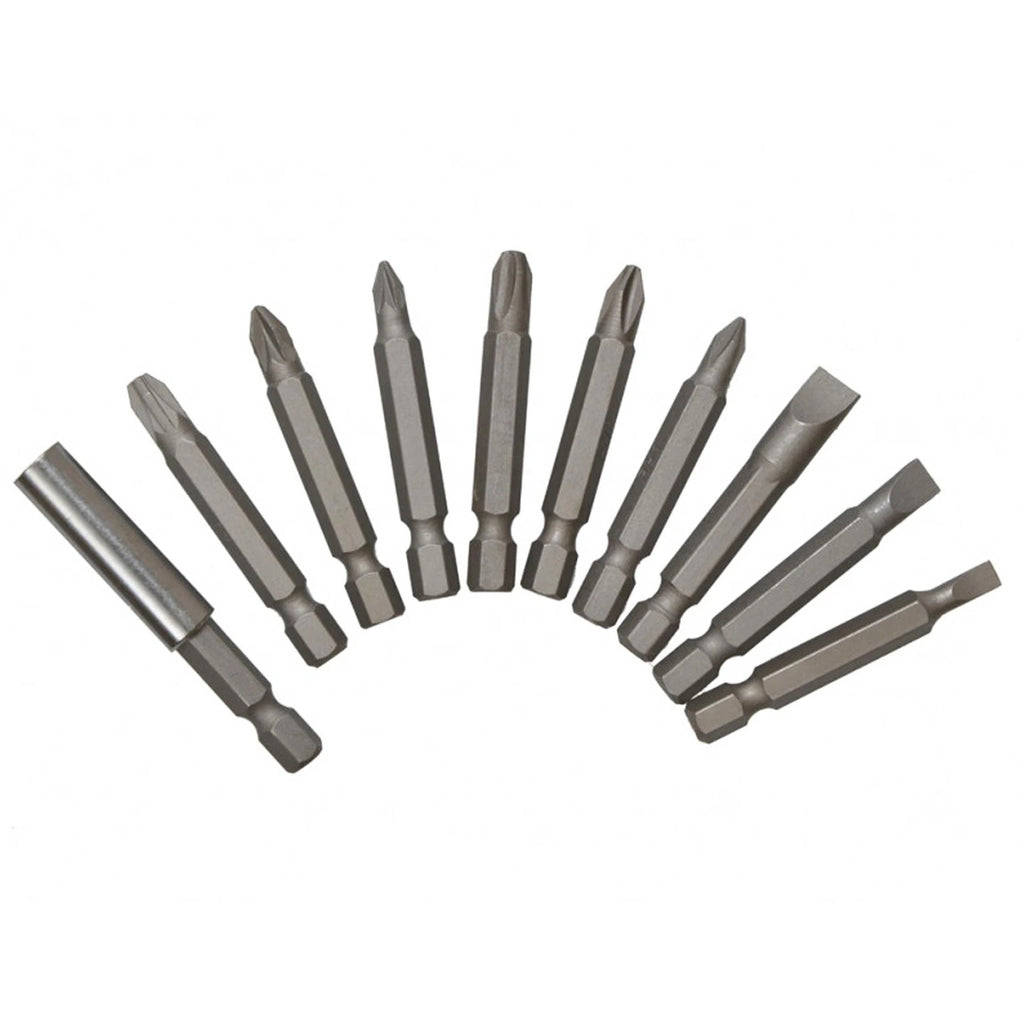 Bluespot 10 Piece Power Bit Set Includes Phillips, Pozi And Slotted Power Bits