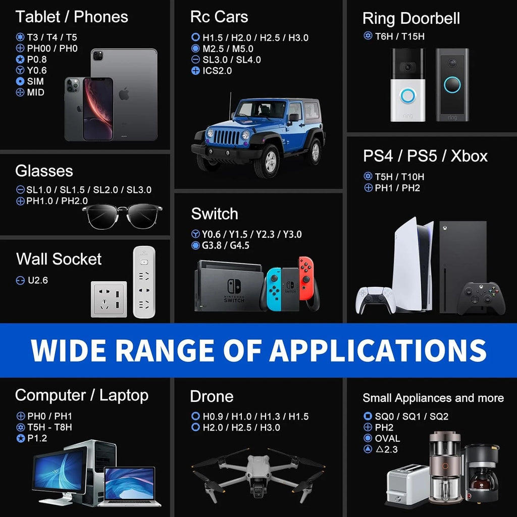 STREBITO Small Precision Screwdriver Set 64-Piece with Torx, Triwing, Pentalobe,